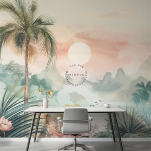 <span class=keywords><strong>Papier</strong></span> <span class=keywords><strong>peint</strong></span> mural en vinyle à coller et à décoller, paysage tropical naturel, montagne, <span class=keywords><strong>jungle</strong></span>, lac, oiseaux, rétro, forêt tropicale, paysage tropical - Product Image 4