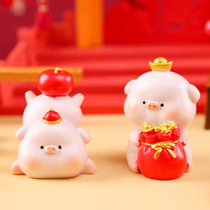 Adornos para decoración interior <span class=keywords><strong>de</strong></span> automóviles, adornos <span class=keywords><strong>de</strong></span> dibujos animados <span class=keywords><strong>de</strong></span> Año Nuevo. " Cerdo que se mueve con rapidez " regalos <span class=keywords><strong>de</strong></span> cumpleaños para amigos, resina - Product Image 2