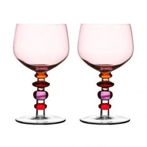 Gobelet à vin en verre borosilicaté sans plomb multicolore soufflé à la main sur mesure avec <span class=keywords><strong>tige</strong></span> colorée - Product Image 2