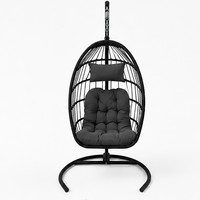 Chaise suspendue œuf en rotin pour jardin, mobilier d'extérieur moderne, best-seller, avec support en métal, imperméable, pour parc