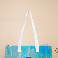 Sacs fourre-tout personnalisés en PVC imprimés au laser pour accessoires vestimentaires - Sacs cadeaux élégants avec impression de logo et pochettes de style gelée Modèle LJ-011 Wenzhou