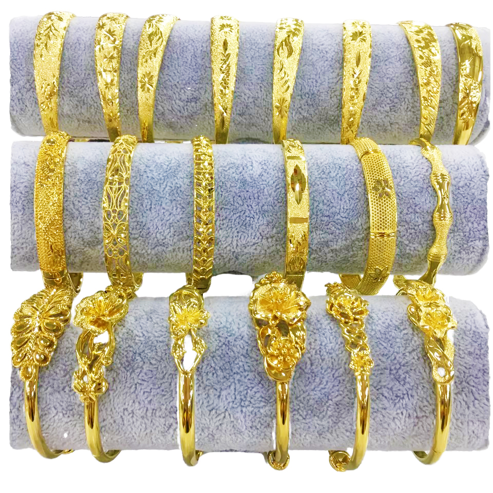 中東ドバイ高級感花24金gpゴールド　バングル調節可能999ゴールド 212-Xuping-Jewelry-Wholesale-