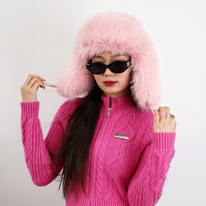 Casquettes d'hiver pour femmes avec protège-oreilles en fourrure, style trapper, en fausse fourrure, surdimensionnées, style bomber - Product Image 3