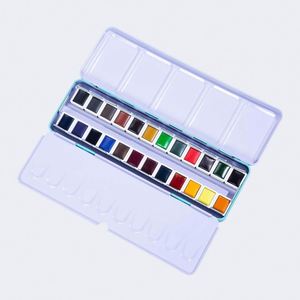 Ensemble de peinture à l'aquarelle solide de qualité professionnelle, 24 couleurs, avec pinceau, tubes de 12 ml, pour toile et papier - Product Image 3
