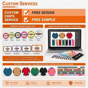 Juego de Fichas de Póker Personalizadas de 10g y 39mm para el Mercado Americano y Ruso, Cerámica Premium para Casino con Texto y Denominaciones en <span class=keywords><strong>Español</strong></span> - Product Image 4