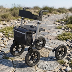 Andador Todoterreno con Ruedas Neumáticas Grandes, Capacidad de 500 lb, Andador Bariátrico Plegable con Asiento - Product Image 2