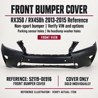 Cover Bumper Depan untuk RX350 RX450h 2013-2015 Non Sport dengan Lubang Sensor Parkir 52119-0E916 Pengganti