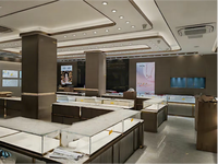 Vitrines bijoux en verre de luxe personnalisées avec éclairage LED pour usage en magasin de détail