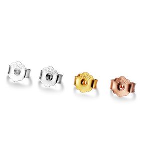 Boucles <span class=keywords><strong>d</strong></span>'oreilles en argent sterling 925 plaqué or 18 carats avec bouchon papillon <span class=keywords><strong>de</strong></span> 5mm - Product Image 1