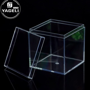 YAGELI Transparent Square Cube <b>Small</b> Acrylic <b>Storage</b> <b>Box</b> Silk-Screen Printing Custom Logo Custom Thickness Display Gift <b>Box</b> Lids - Product Image 5