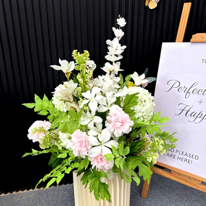 Decoración Floral Realista para el Pasillo de <span class=keywords><strong>Boda</strong></span>, Arreglos de Flores Artificiales Verdes y Blancas para el Pasillo, Flores para el Suelo del Pasillo - Product Image 3