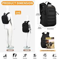 Sac à dos léger de 10 L pour activités de plein air, petit sac de voyage pour la randonnée, le cyclisme, la pêche et le camping