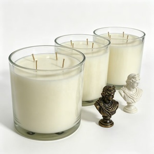 LANJ <span class=keywords><strong>Bougie</strong></span> en verre de 1500g, extra large, avec 4 mèches, faite à la main, bougies de luxe durables, vente en gros, décoration de Noël, aromathérapie - Product Image 1