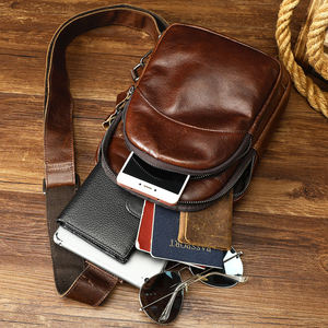Sac banane unisexe en cuir véritable de haute qualité avec fermeture éclair, design en forme de baril, tendance pour un usage quotidien - Product Image 4