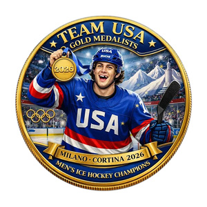 Moneda Conmemorativa del Equipo de Hockey de EE. UU. Campeón del Mundo, Artesanía en Metal, Decoración Deportiva, Regalo Coleccionable - Product Image 5