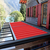 Auvent de terrasse moderne en alliage d'aluminium avec revêtement en poudre de polyester, télécommande, toit de véranda rétractable, balcon