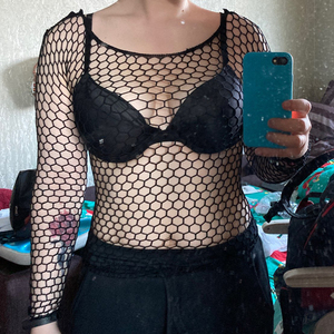 Nouveau haut sexy pour femmes, transparent, ajouré, en maille filet, à manches longues, moulant, t-<span class=keywords><strong>shirt</strong></span> de plage - Product Image 5