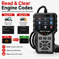 Outil de diagnostic OBD2 V511 pour voitures, lecteur de codes de panne du moteur, effacement des DTC, scanner de données en temps réel, outil de réparation automobile, 8 langues