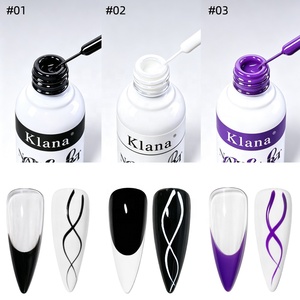 KLANA Gel Delineador de Alta Pigmentación 8ml, Gel Delineador para Pintura, Gel para Uñas Blanco y Negro, Gel Anti-dermejamiento para Manicura Francesa, DIY, Salón de Uñas, Venta al por Mayor - Product Image 1