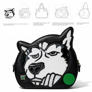Sac Ita Husky Original pour Amateurs d'Animaux – Sac Bandoulière Amusant avec Visage de Husky et Fenêtre Transparente - Product Image 4