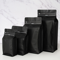 En stock 8oz 250g sac d'emballage de grain de café de fond de boîte anti-odeur avec valve unidirectionnelle