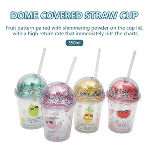 Shang Kou Ai Fruit Illustration Plastic Straw Cup Bpa Free Summer Gift Cup For Party And Daily Use - Product Image 4