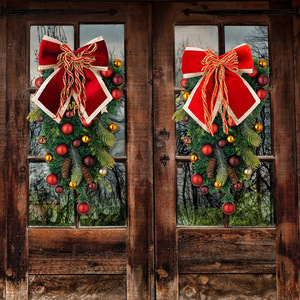 Laço de Veludo Personalizado para Presentes de Natal, Decoração para Árvore de Natal, Guirlanda, Janela, Porta e Casa - Product Image 4