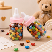 Boîte à bonbons en plastique transparent en forme de biberon pour cadeaux de fête, idéale pour baby shower, mariage, anniversaire, petit rangement de cadeaux