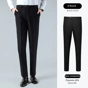 2023 Straight leg drop pants Business formal wear Men's formal Pants Fitness Suit Black Stripe Pants men's business trousers