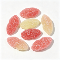 Halal Fruit Flavor Lip Shaped Gummy Candy Sugar Coated Soft Jelly Candy Individually Wrapped Wholesale Factory OEM Supply