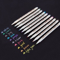 Stylos marqueurs permanents métalliques à pointe moyenne STA pour peinture rupestre fabrication de cartes en papier noir Scrapbooking marqueurs d'art bricolage