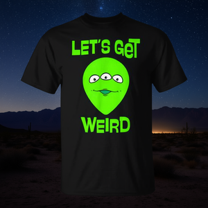 Camiseta Let's Get Weird Alien, color negro, unisex, talla para adultos S M L XL XXL - Product Image 3