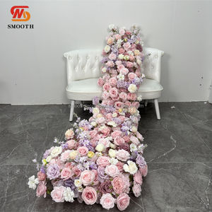 Arche de fleurs artificielles en soie rose lisse pour décoration de mariage, 1,8-2,4 m, design asymétrique - Product Image 5