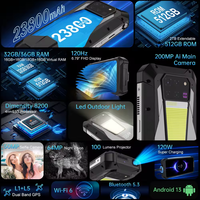 Tank 3 Pro Android 13 16+512 Go Smartphone robuste 5G Téléphone projecteur 6.78'' 200MP 23800mAh Caméra de vision nocturne Chargeur rapide 120W