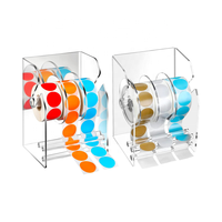 Acrylique transparent personnalisé 7 disques porte-rouleau d'autocollant étiquette réglable distributeur d'autocollant support d'étiquettes pour bureau maison