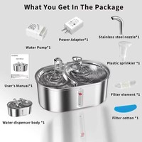 Nouveauté : Distributeur d'eau et de nourriture pour animaux de compagnie 3,2 L en acier inoxydable 304, fontaine à eau à double zone pour l'alimentation et l'abreuvement des animaux d'intérieur