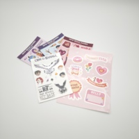 Feuilles d'autocollants promotionnels thermosensibles miniatures avec motifs de lettres, points et chiffres, découpés à la forme, autocollants personnalisés super complexes