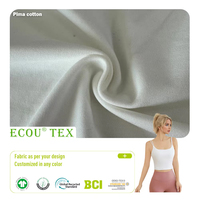 Tela de Punto Jersey Sencillo de Algodón Supima 200gsm OEKO-TEX BCI en Stock, Suave para Camisetas, Venta al Por Mayor
