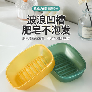 Oval Plastic Soap Dish Green Drainable Minimalist Design For Bathroom Use - Product Image 5