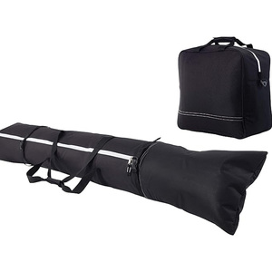 2 in 1 Padded Ski Bag And Boot Bag Combo Set Roll <b>Top</b> Adjustable Length Holds Skis Up To 200cm Unisex For Men Women Snow Travel - Product Image 1