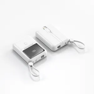 Tendance électronique Portable petit Powerbank écran LCD conception de fronde innovante Powerbanks de charge rapide 10000mAh avec câbles - Product Image 1