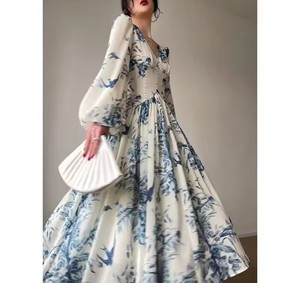 Abito da ballo Vintage con stampa a fossetta verde con stampa a sbuffo lungo manica a sbuffo e traspirante da <span class=keywords><strong>donna</strong></span> <span class=keywords><strong>abbigliamento</strong></span> <span class=keywords><strong>formale</strong></span> - Product Image 6