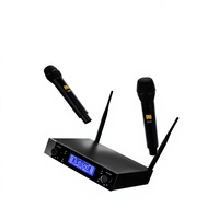 Mikrofon Genggam Nirkabel FM U-Band Dual-Channel VM-100 Siap Pakai, Arah Bentuk Hati, Respon Frekuensi 60Hz-15KHz