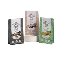 Sachet alimentaire personnalisé imprimé mat à fond plat avec huit soudures latérales, emballage composite pour snacks avec fenêtre transparente, résistant à l'humidité