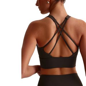 Reggiseno Sportivo Senza Cuciture in Nylon e Spandex con Imbottitura Rimovibile, Comodo per Yoga e Corsa, Abbigliamento Sportivo per Adulti - Product Image 1