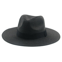 Chapeaux de Soleil en Paille Panama Fedora Bohème pour Femmes, Logo Personnalisé, Vente en Gros, Été, Large Bord, Enroulables, pour la Plage