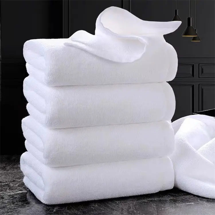 Ensemble de serviettes de bain d'hôtel 5 étoiles 100% coton Ensemble de serviettes de bain d'hôtel super épais Serviette de bain d'hôtel en coton blanc personnalisée
