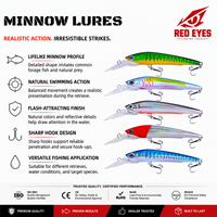 REDEYES MN-18 Boîte d'échantillons offerte Grand leurre minnow 95g, leurre dur à longue portée, leurre de pêche bionique, swimbaits pour saumon et poissons prédateurs