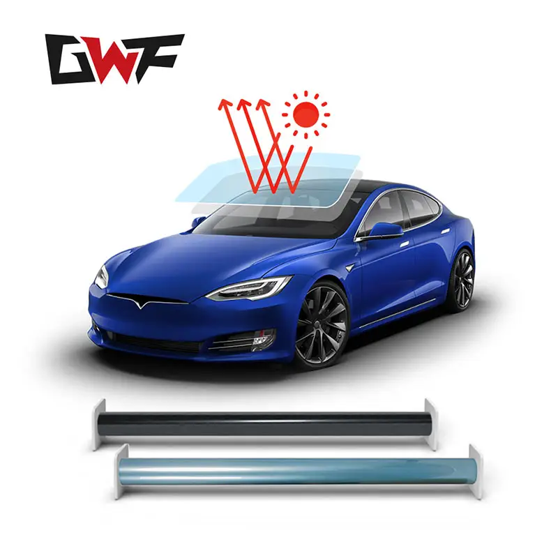 GWF 2Ply Sem Cola Resíduo Anti UV Pára-brisa Solar Window Film Nano Ceramic Resistente ao calor Car Window Matiz Film para a janela do carro