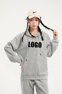 Sweat à capuche streetwear vierge de haute qualité avec logo personnalisé, 320 GSM, coton et polyester, double face, épaules tombantes - Product Image 3
